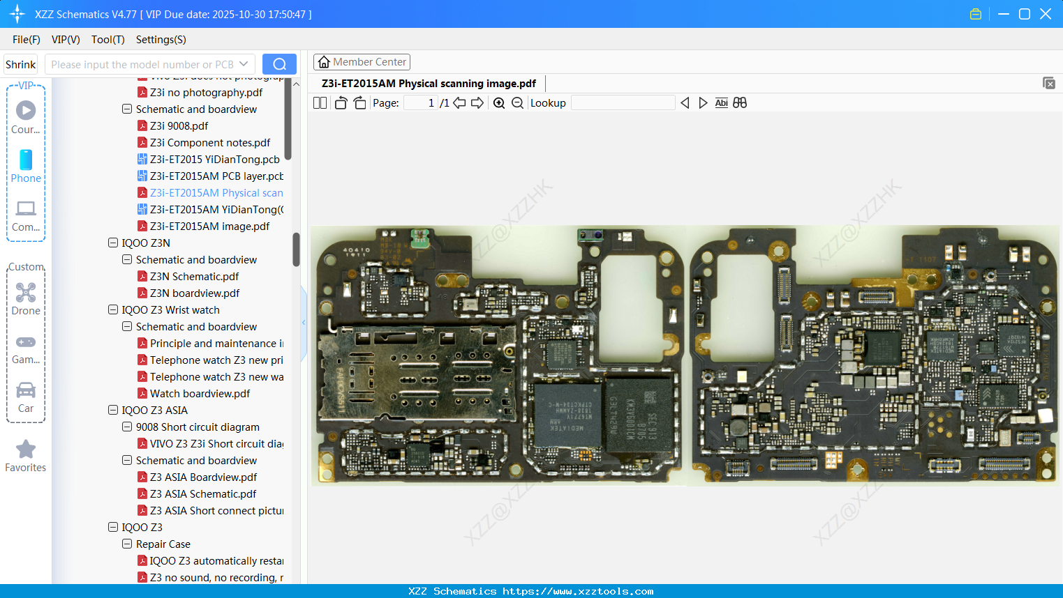 VIVO Z3i-ET2015AM Physical Scanning Image